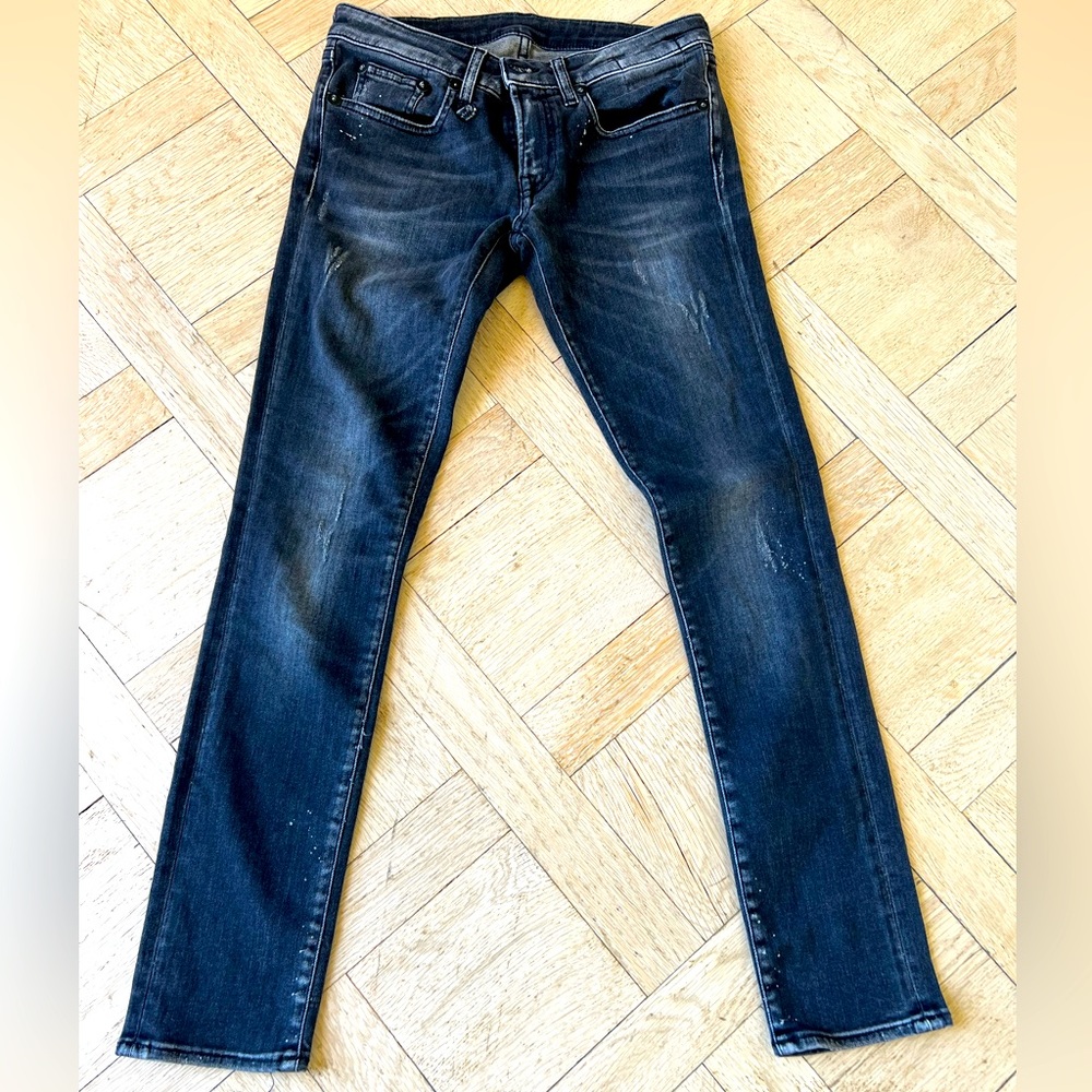 R13 Black Faded Skinny Jeans